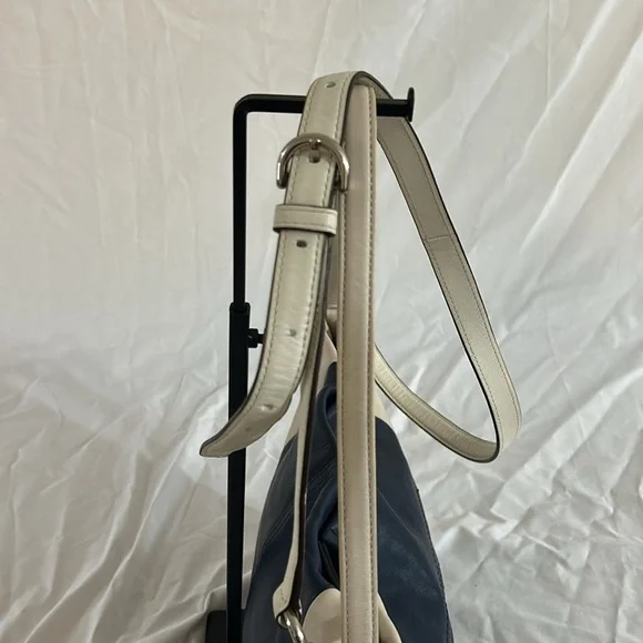 Coach 23711 Weekend Color Block Leather Blue and White Shoulder Bag - Picture 6 of 11